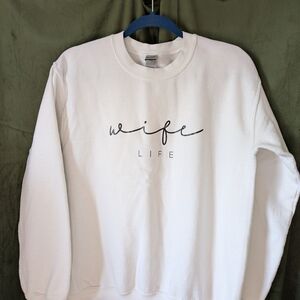 Gildan White Heavy Blend Crewneck Sweatshirt